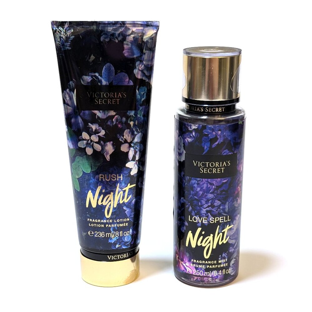 Victoria's Secret Rush Night Fragrance Lotion (8oz) & Fragrance Mist (8.4 fl oz)